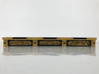 Japanese Buddhist Altar Lacquer Wood Spare Part Border Piece Brass Floral BP9
