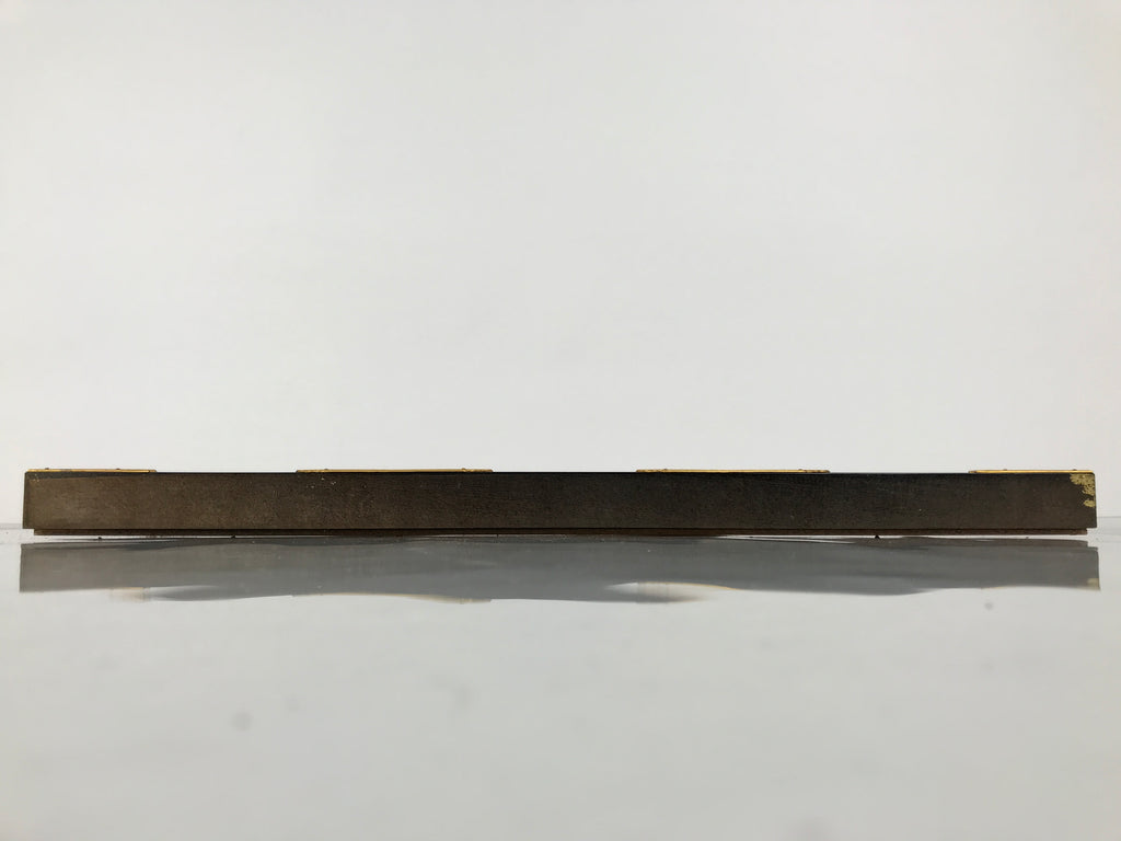 Japanese Buddhist Altar Lacquer Wood Spare Part Border Piece Brass Floral BP9