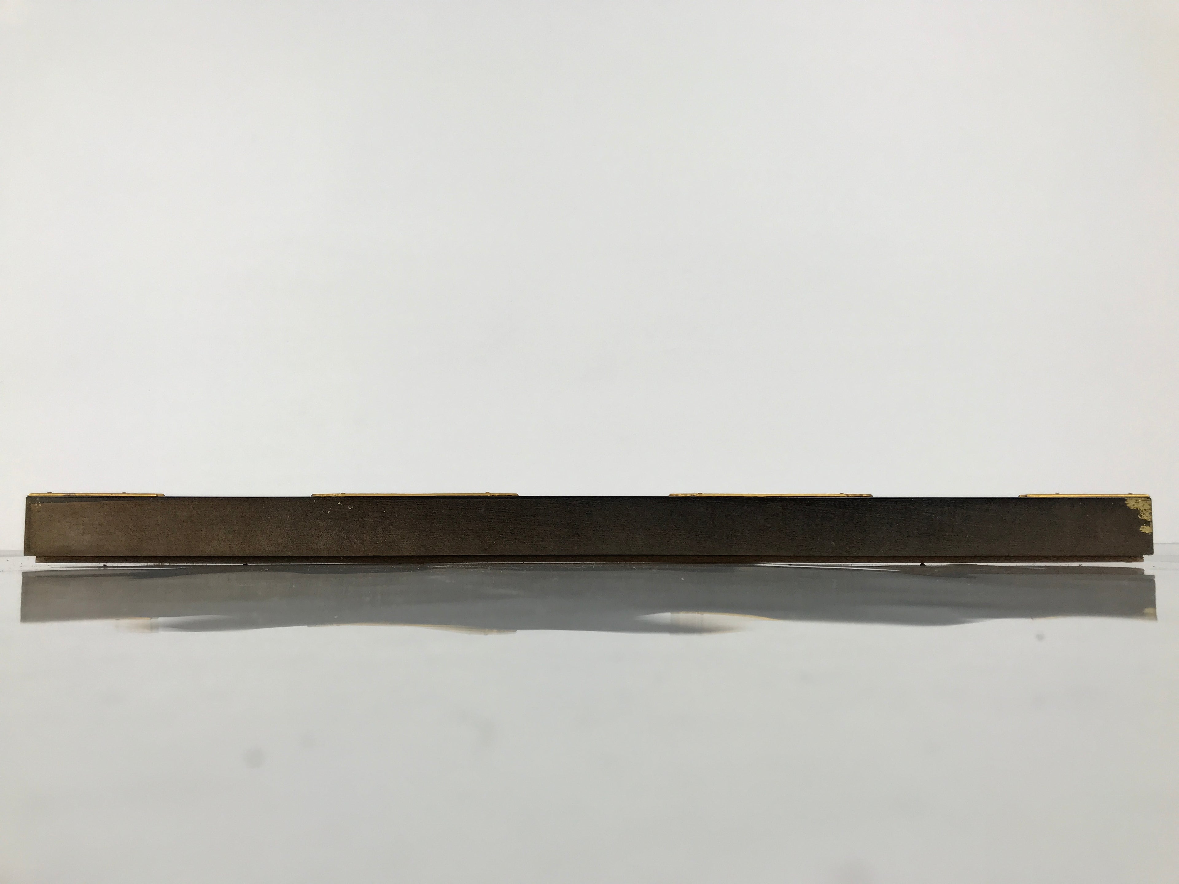 Japanese Buddhist Altar Lacquer Wood Spare Part Border Piece Brass Floral BP9