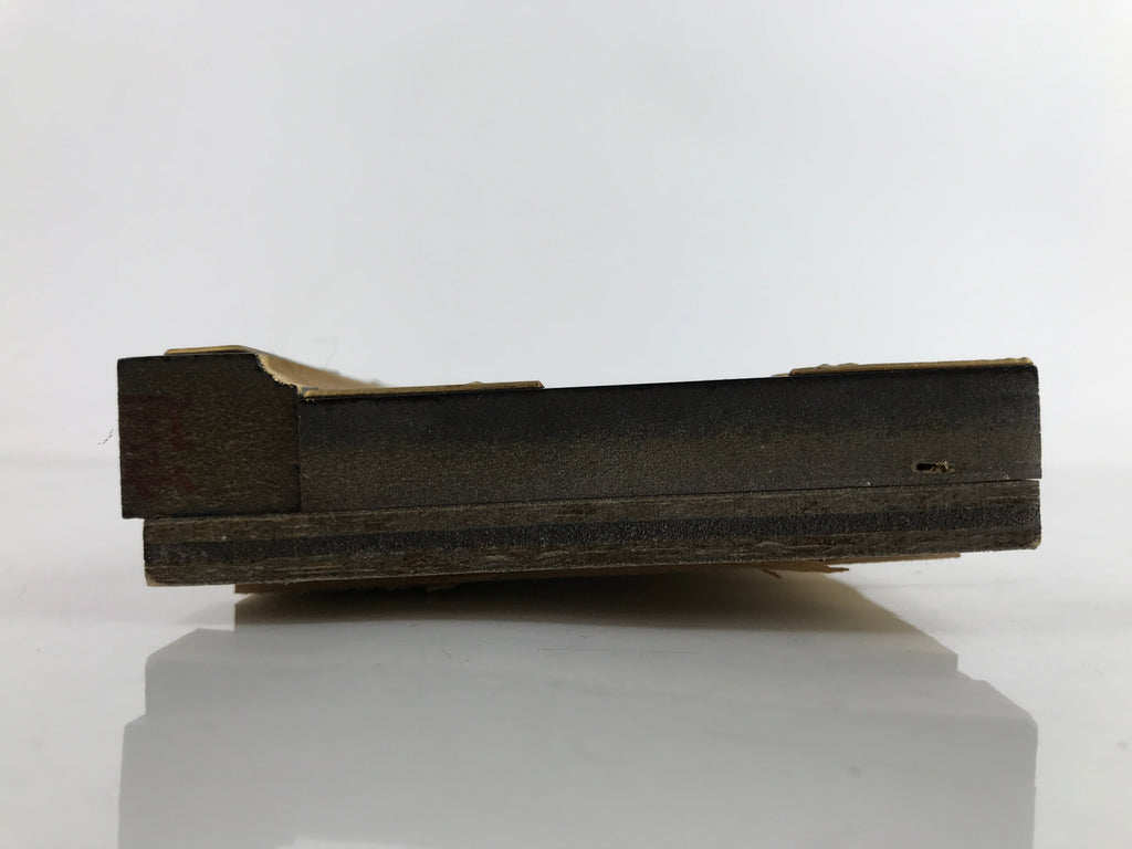 Japanese Buddhist Altar Lacquer Wood Spare Part Vtg Base Piece Brass Black BA431