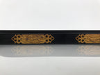 Japanese Buddhist Altar Lacquer Wood Spare Part Vtg Base Piece Brass Cranes BP8