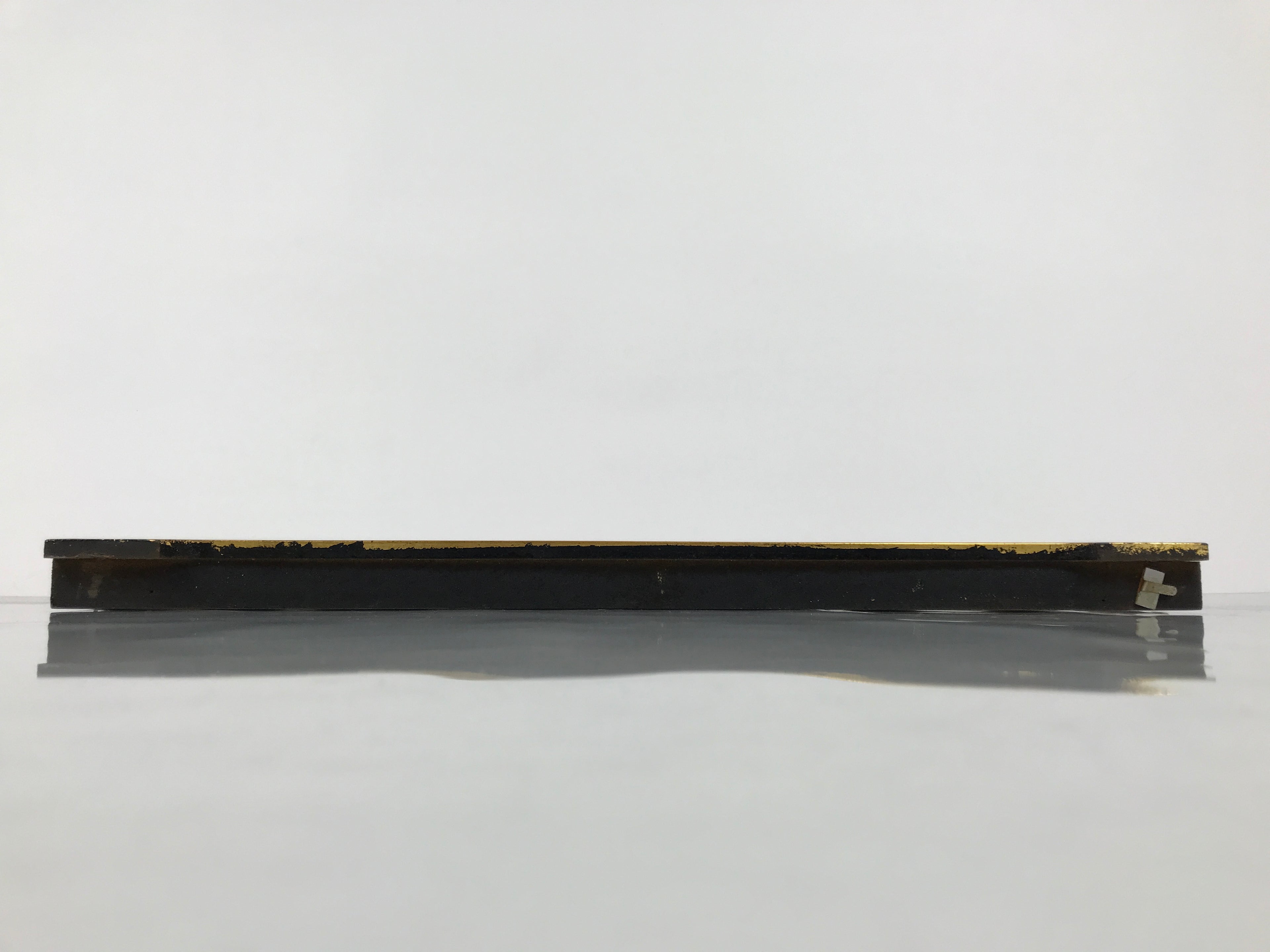 Japanese Buddhist Altar Lacquer Wood Spare Part Vtg Base Piece Brass Cranes BP8
