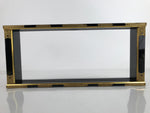 Japanese Buddhist Altar Lacquer Wood Spare Part Vtg Door Frame Brass Black BA432