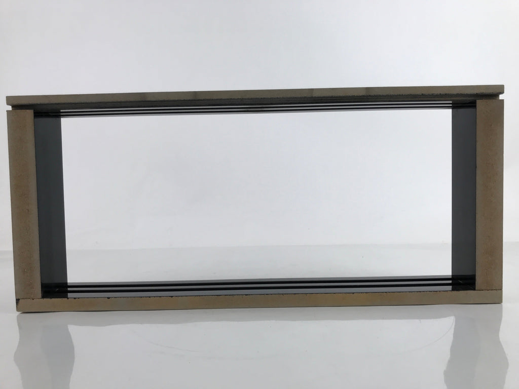 Japanese Buddhist Altar Lacquer Wood Spare Part Vtg Door Frame Brass Black BA432