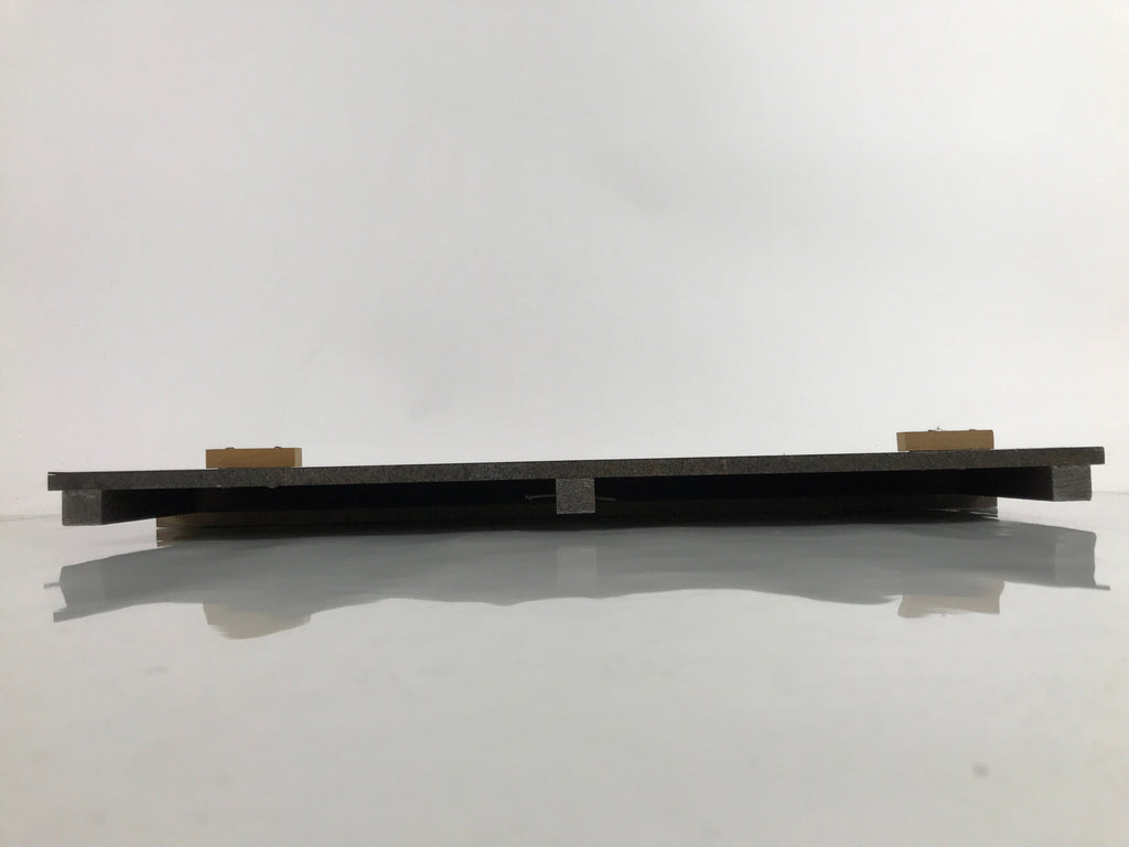 Japanese Buddhist Altar Lacquer Wood Spare Part Vtg Shelf Brass Black BA433
