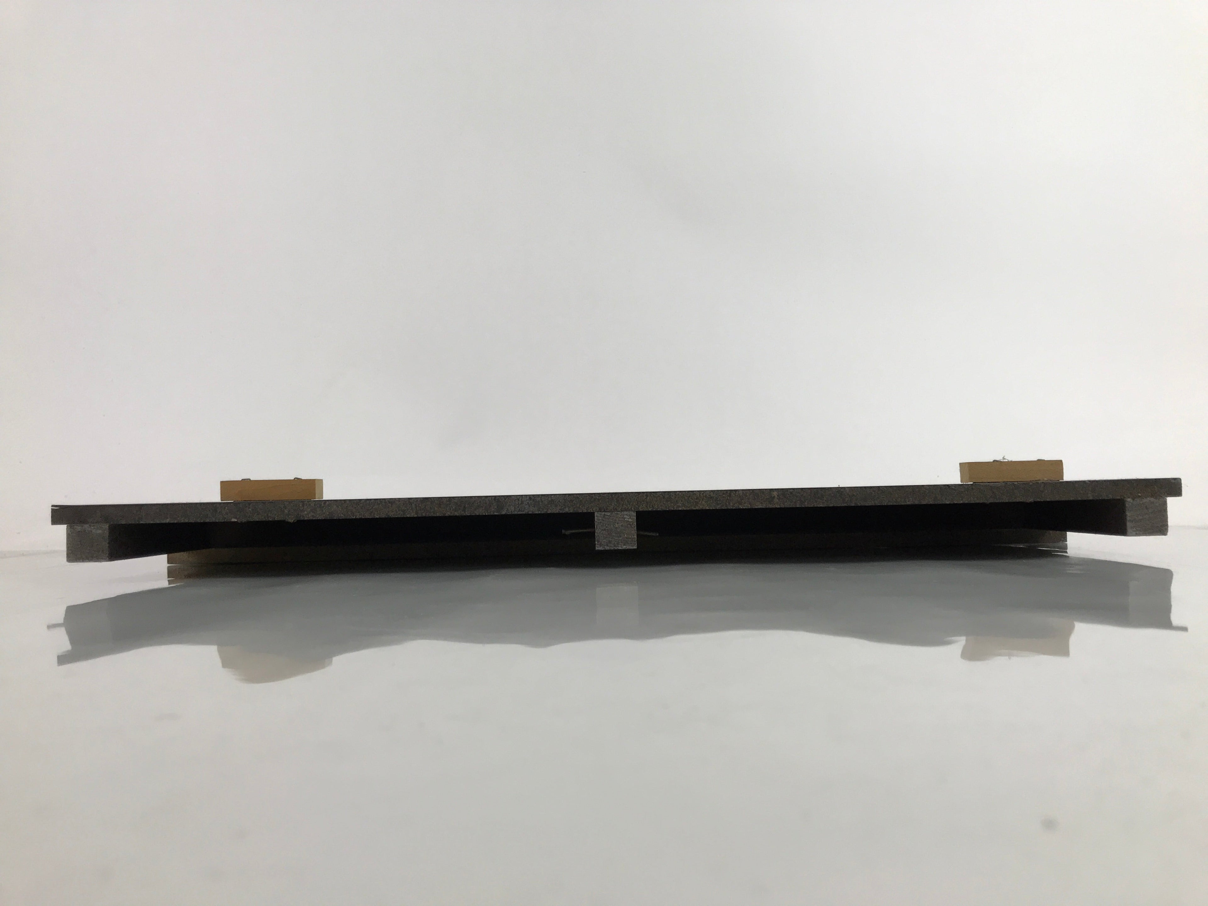 Japanese Buddhist Altar Lacquer Wood Spare Part Vtg Shelf Brass Black BA433