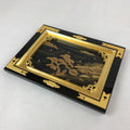 Japanese Buddhist Altar Lacquered Door Panel Vtg Gilt Makie Scenery Gold BA234