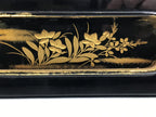 Japanese Buddhist Altar Lacquered Drawer Brass Black Gold Bellflower Makie BP24