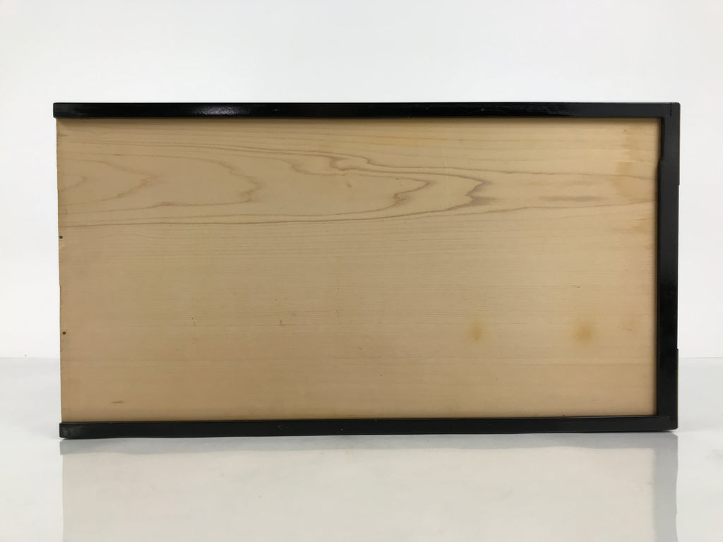 Japanese Buddhist Altar Lacquered Drawer Brass Black Gold Bellflower Makie BP24