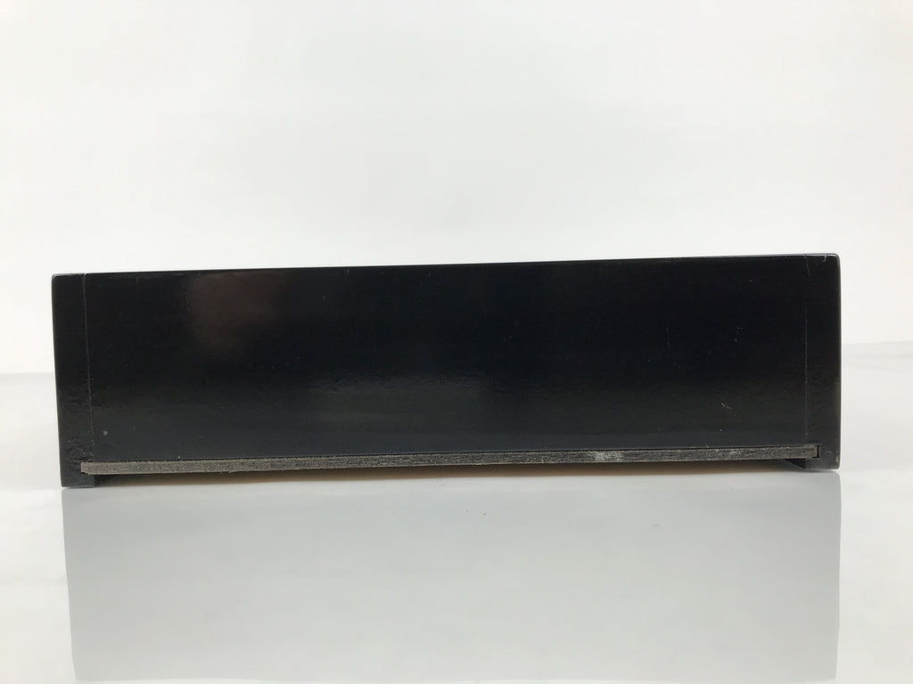 Japanese Buddhist Altar Lacquered Drawer Brass Black Gold Bellflower Makie BP25