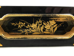 Japanese Buddhist Altar Lacquered Drawer Brass Black Gold Bellflower Makie BP25