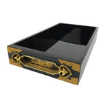 Japanese Buddhist Altar Lacquered Drawer Brass Black Gold Bellflower Makie BP25
