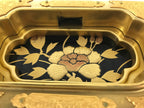 Japanese Buddhist Altar Lacquered Drawer Vtg Black Gold Makie Peony Botan BA576