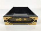 Japanese Buddhist Altar Lacquered Drawer Vtg Brass Black Gold Wheel Makie BP26