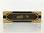 Japanese Buddhist Altar Lacquered Drawer Vtg Brass Black Gold Wheel Makie BP26