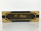 Japanese Buddhist Altar Lacquered Drawer Vtg Brass Black Gold Wheel Makie BP27