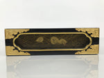 Japanese Buddhist Altar Lacquered Drawer Vtg Brass Black Gold Wheel Makie BP27