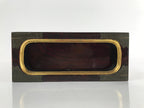 Japanese Buddhist Altar Lacquered Drawer Vtg Gilt Gold Bronze Plates Brown BA284