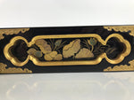 Japanese Buddhist Altar Lacquered Drawer Vtg Gilt Makie Lotus Raden Gold BA428