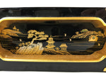 Japanese Buddhist Altar Lacquered Drawer Vtg Gilt Makie Scenery Raden Gold BA229