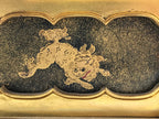 Japanese Buddhist Altar Lacquered Drawer Vtg Gilt Makie Shishi Lion Gold BA130