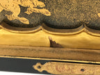 Japanese Buddhist Altar Lacquered Drawer Vtg Gilt Makie Shishi Lion Gold BA130