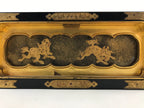 Japanese Buddhist Altar Lacquered Drawer Vtg Gilt Makie Shishi Lion Gold BA130