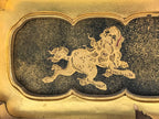 Japanese Buddhist Altar Lacquered Drawer Vtg Gilt Makie Shishi Lion Gold BA130