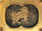 Japanese Buddhist Altar Lacquered Drawer Vtg Gilt Makie Shishi Lion Gold BA131
