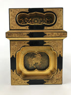 Japanese Buddhist Altar Lacquered Drawer Vtg Gilt Makie Shishi Lion Gold BA131