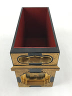 Japanese Buddhist Altar Lacquered Drawer Vtg Gilt Makie Shishi Lion Gold BA131