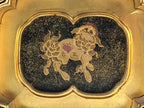 Japanese Buddhist Altar Lacquered Drawer Vtg Gilt Makie Shishi Lion Gold BA132
