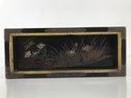 Japanese Buddhist Altar Lacquered Drawer Vtg Gold Makie Iris Carnation BA501