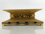 Japanese Buddhist Altar Lacquered Shumidan Part Vtg Gilt Carved Lotus Gold BA426