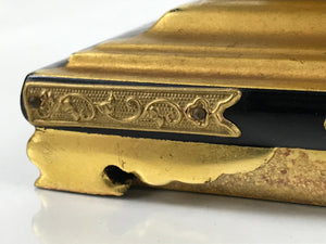 Japanese Buddhist Altar Lacquered Shumidan Part Vtg Gilt Carved Lotus Gold BA426