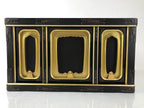 Japanese Buddhist Altar Lacquered Wood Base Piece Black Gold Makie Drawers BA585