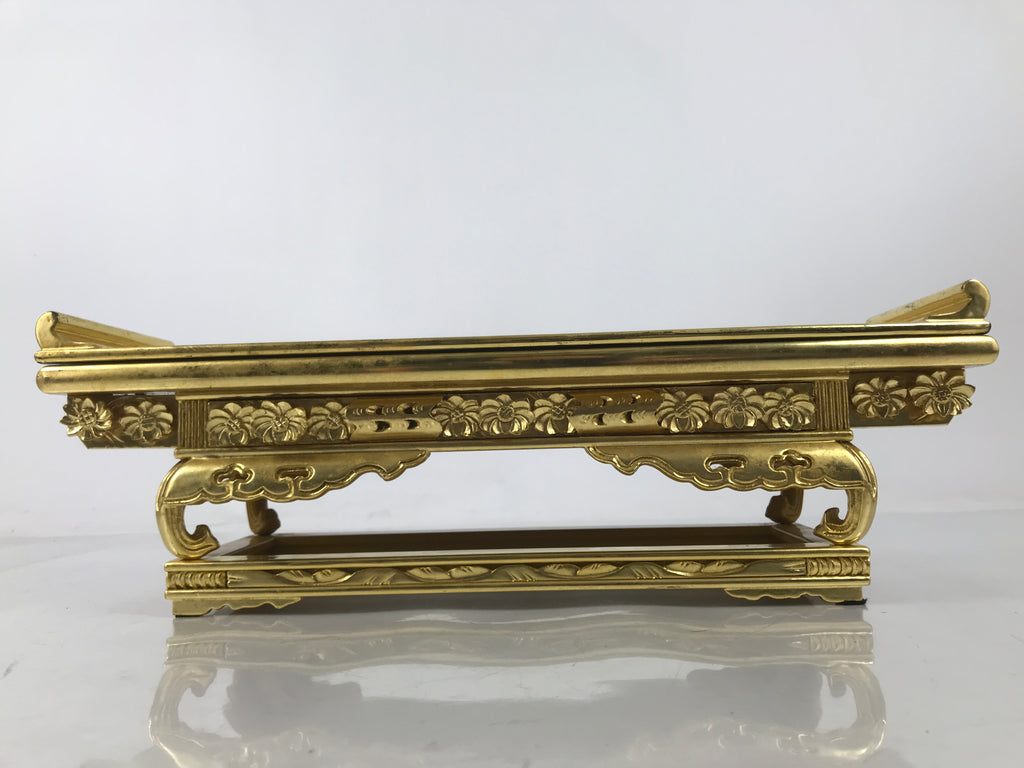 Japanese Buddhist Altar Lacquered Wood Offering Table Vtg Maejoku Red Gold BA603