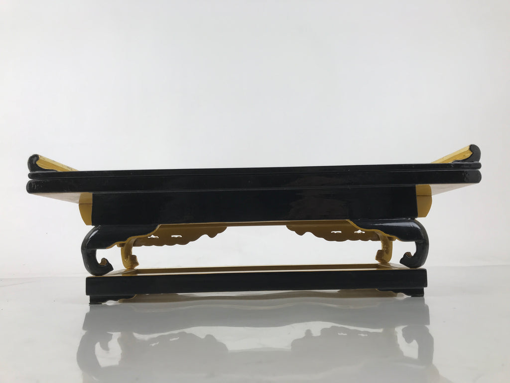 Japanese Buddhist Altar Lacquered Wood Offering Table Vtg Maejoku Red Gold BA603