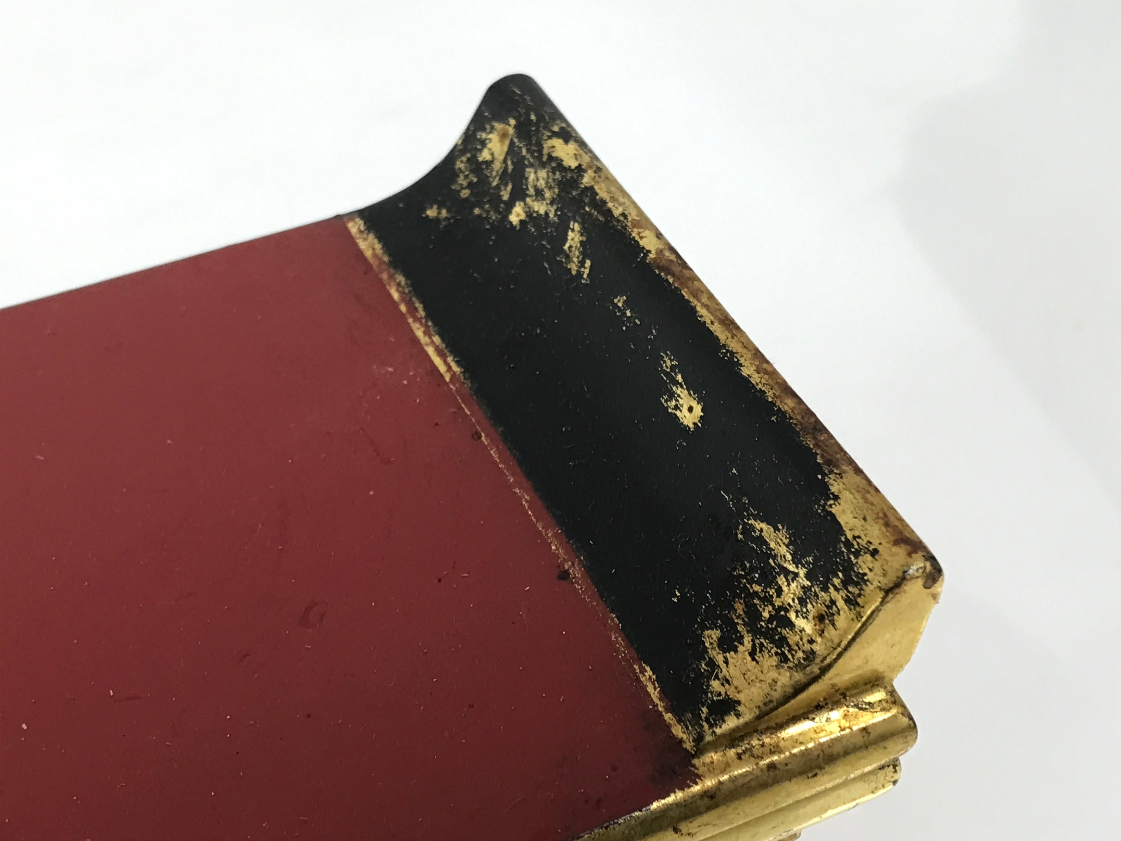 Japanese Buddhist Altar Lacquered Wood Offering Table Vtg Maejoku Red Gold BA626