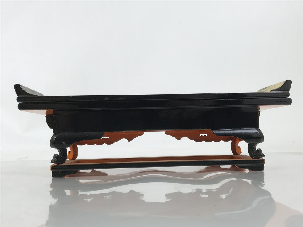 Japanese Buddhist Altar Lacquered Wood Offering Table Vtg Maejoku Red Gold BA626