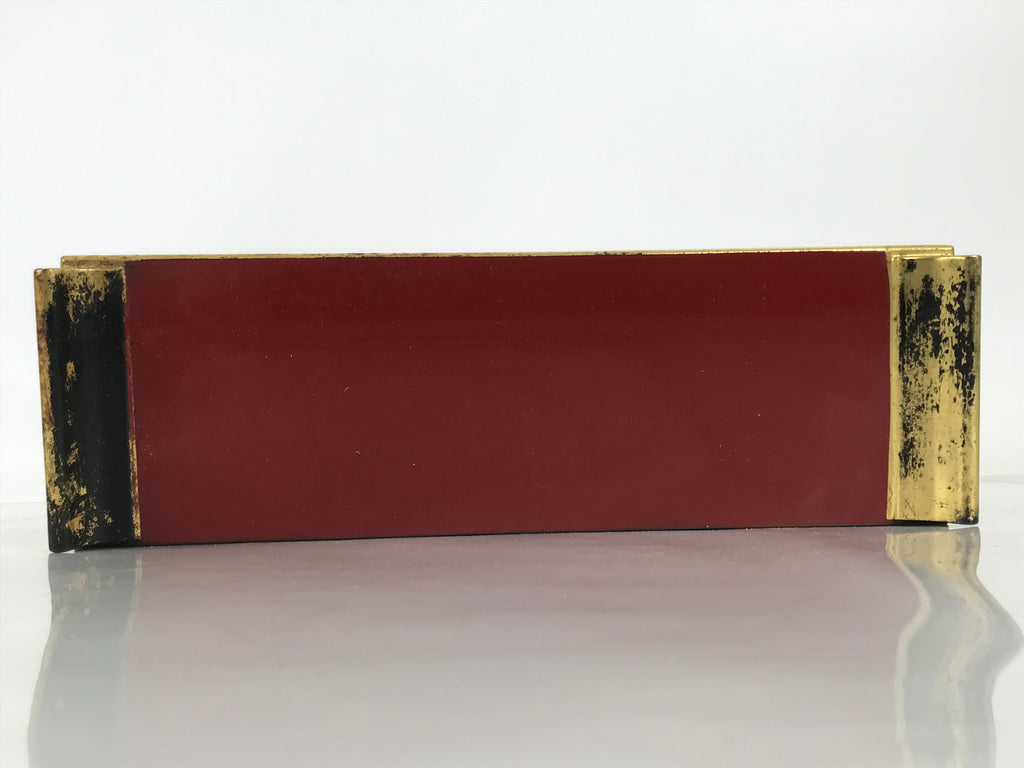 Japanese Buddhist Altar Lacquered Wood Offering Table Vtg Maejoku Red Gold BA626