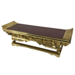 Japanese Buddhist Altar Lacquered Wood Offering Table Vtg Maejoku Red Gold BA857