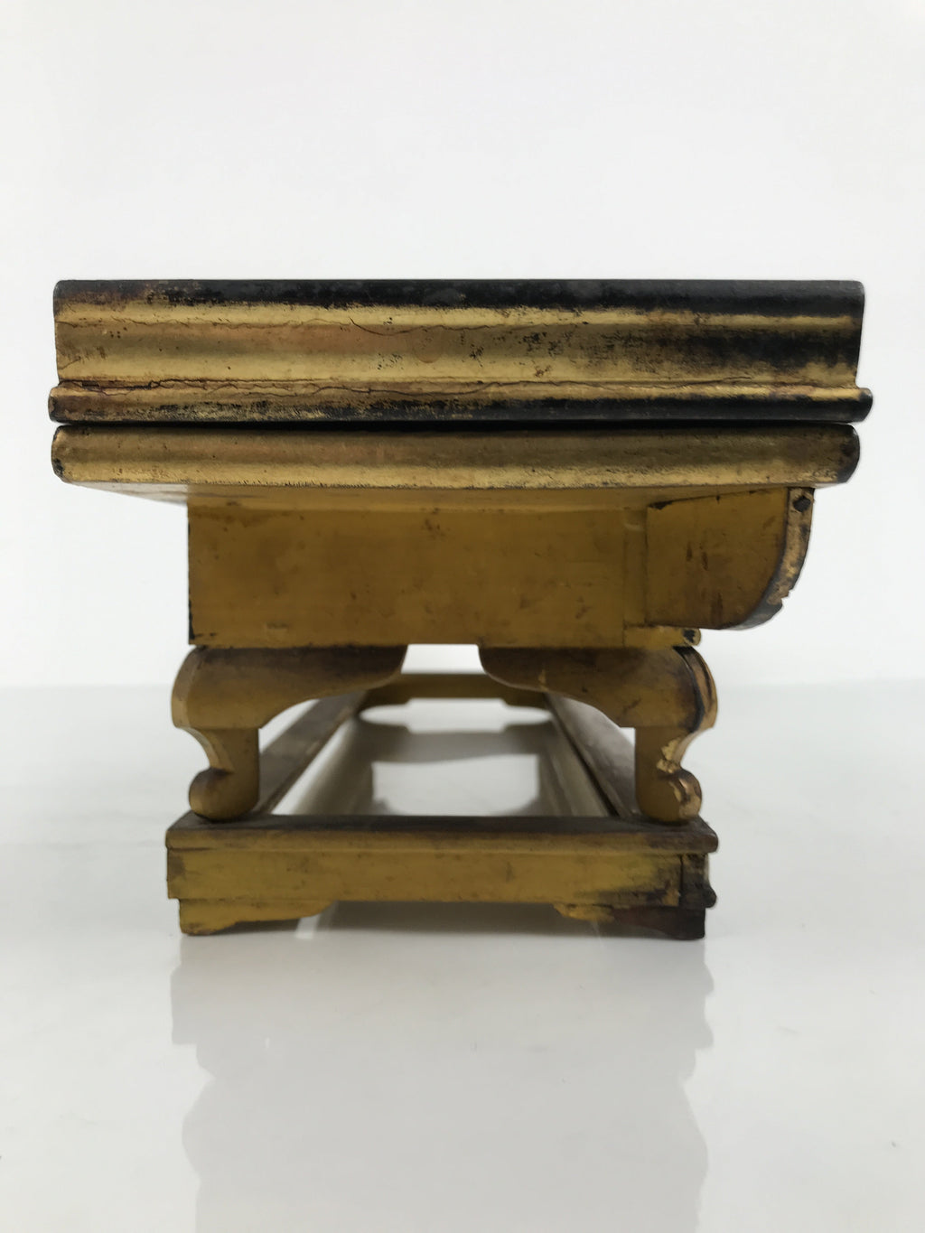 Japanese Buddhist Altar Lacquered Wood Offering Table Vtg Maejoku Red Gold BA858