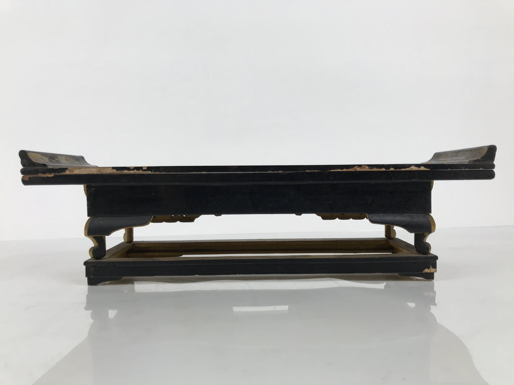 Japanese Buddhist Altar Lacquered Wood Offering Table Vtg Maejoku Red Gold BA858
