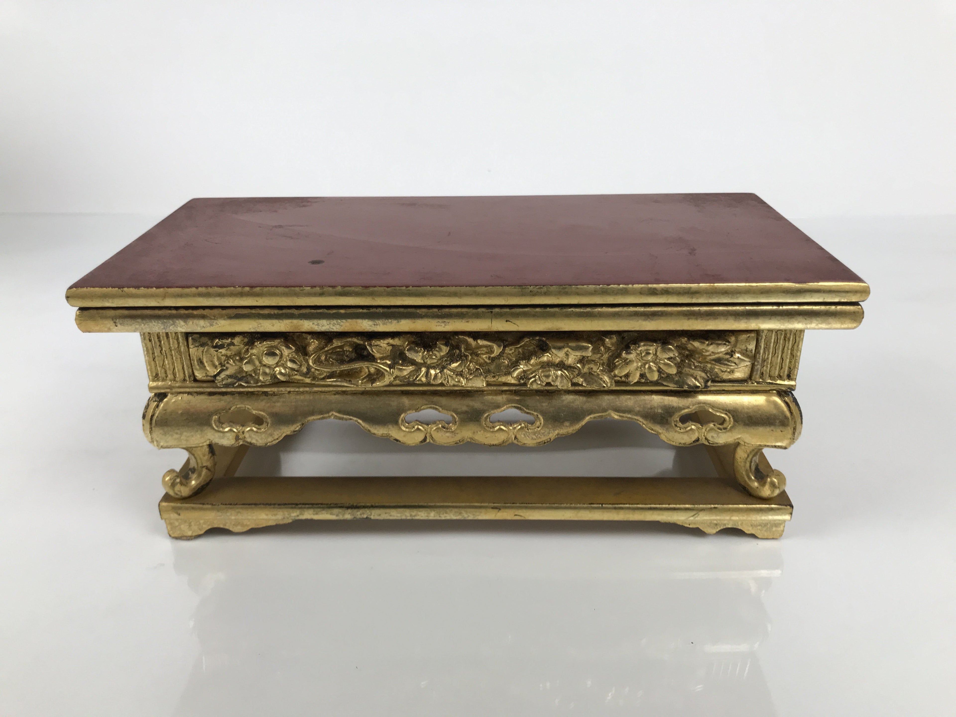 Japanese Buddhist Altar Lacquered Wood Offering Table Vtg Uwajoku Maejoku BA860