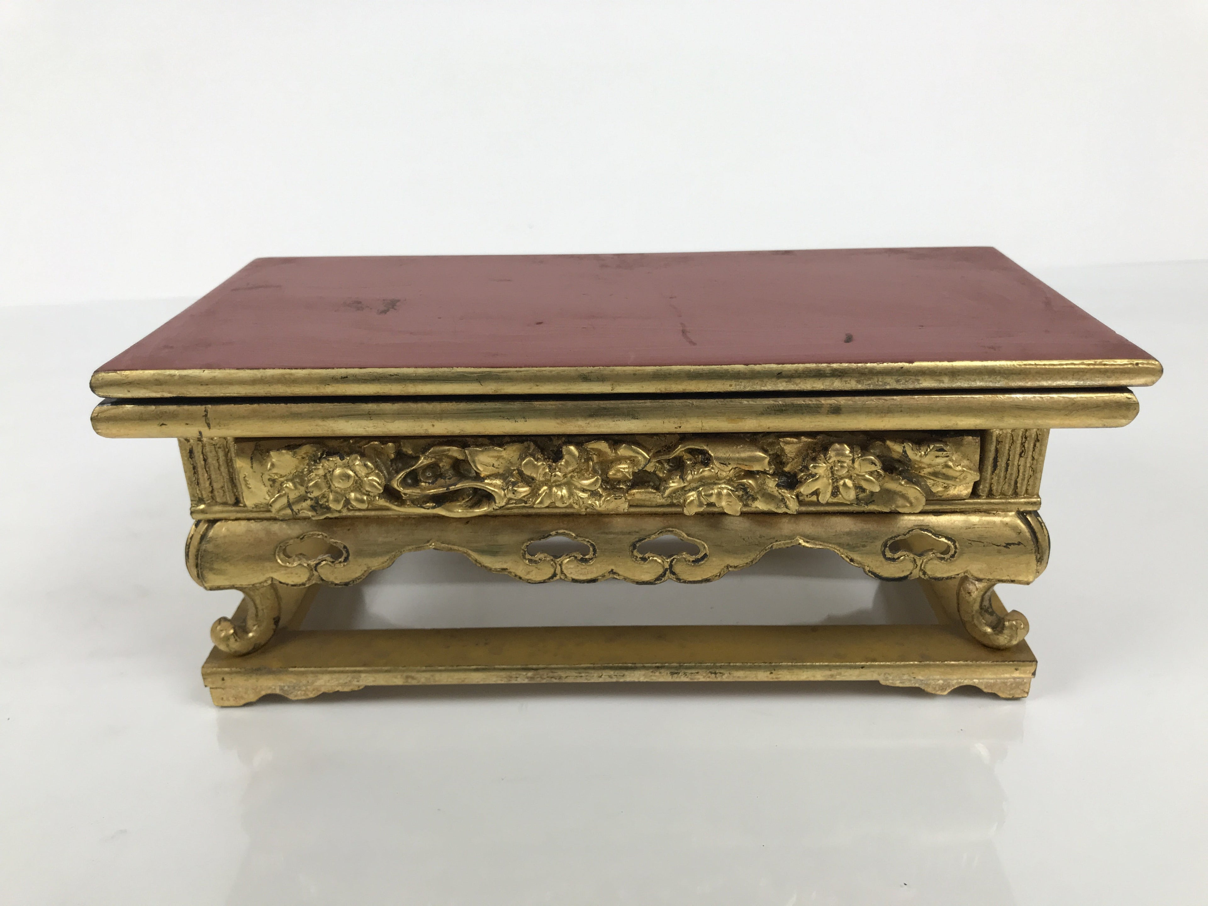 Japanese Buddhist Altar Lacquered Wood Offering Table Vtg Uwajoku Maejoku BA861
