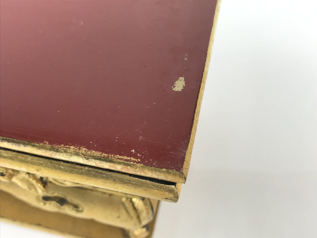 Japanese Buddhist Altar Lacquered Wood Offering Table Vtg Uwajoku Maejoku BA863