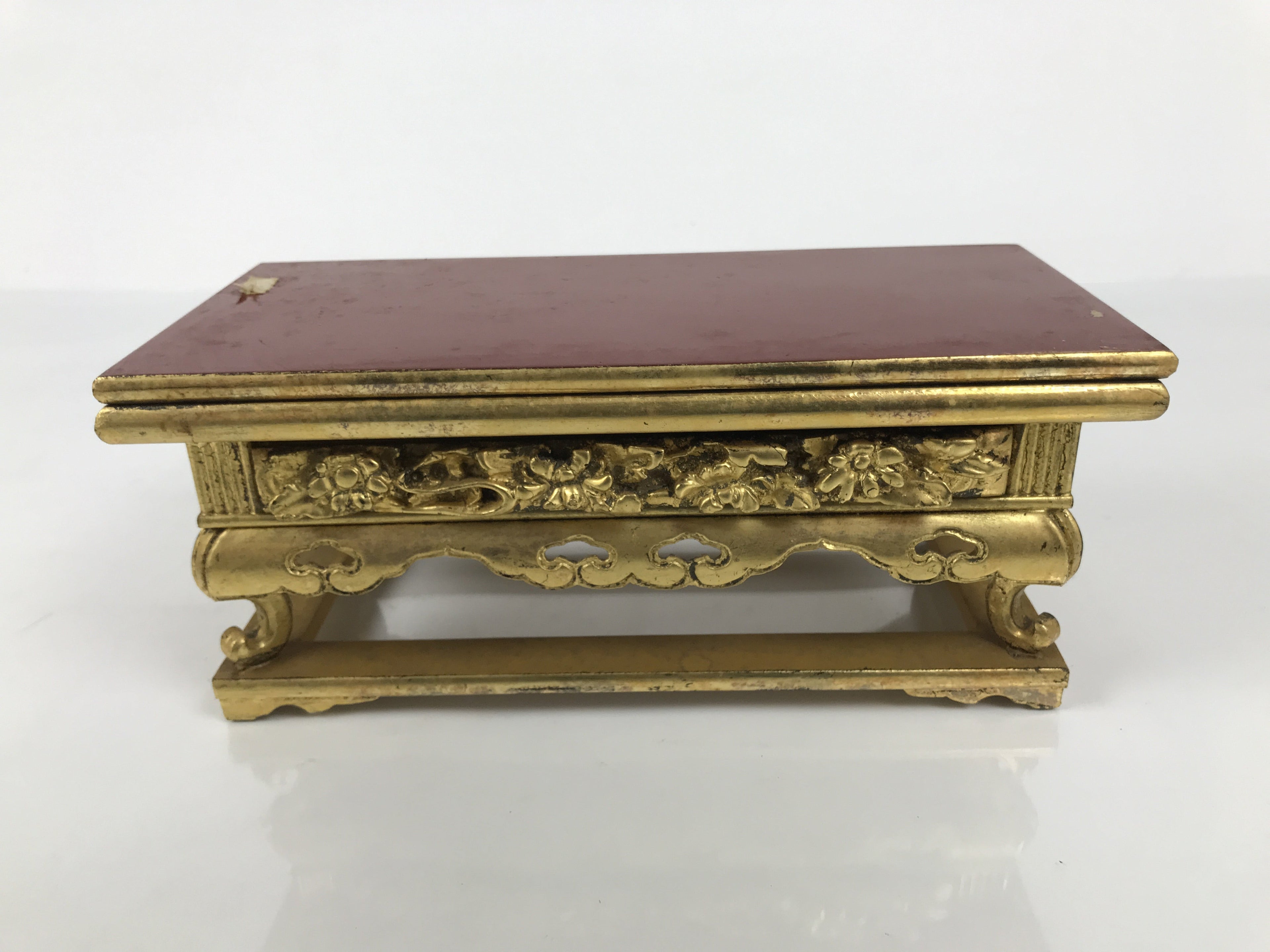 Japanese Buddhist Altar Lacquered Wood Offering Table Vtg Uwajoku Maejoku BA863