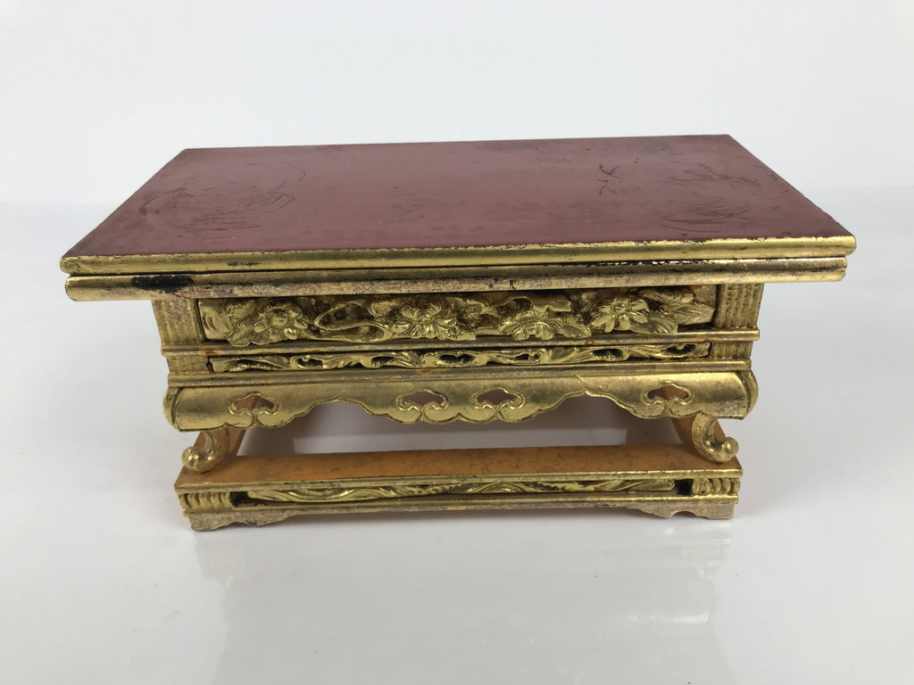 Japanese Buddhist Altar Lacquered Wood Offering Table Vtg Uwajoku Maejoku BA864