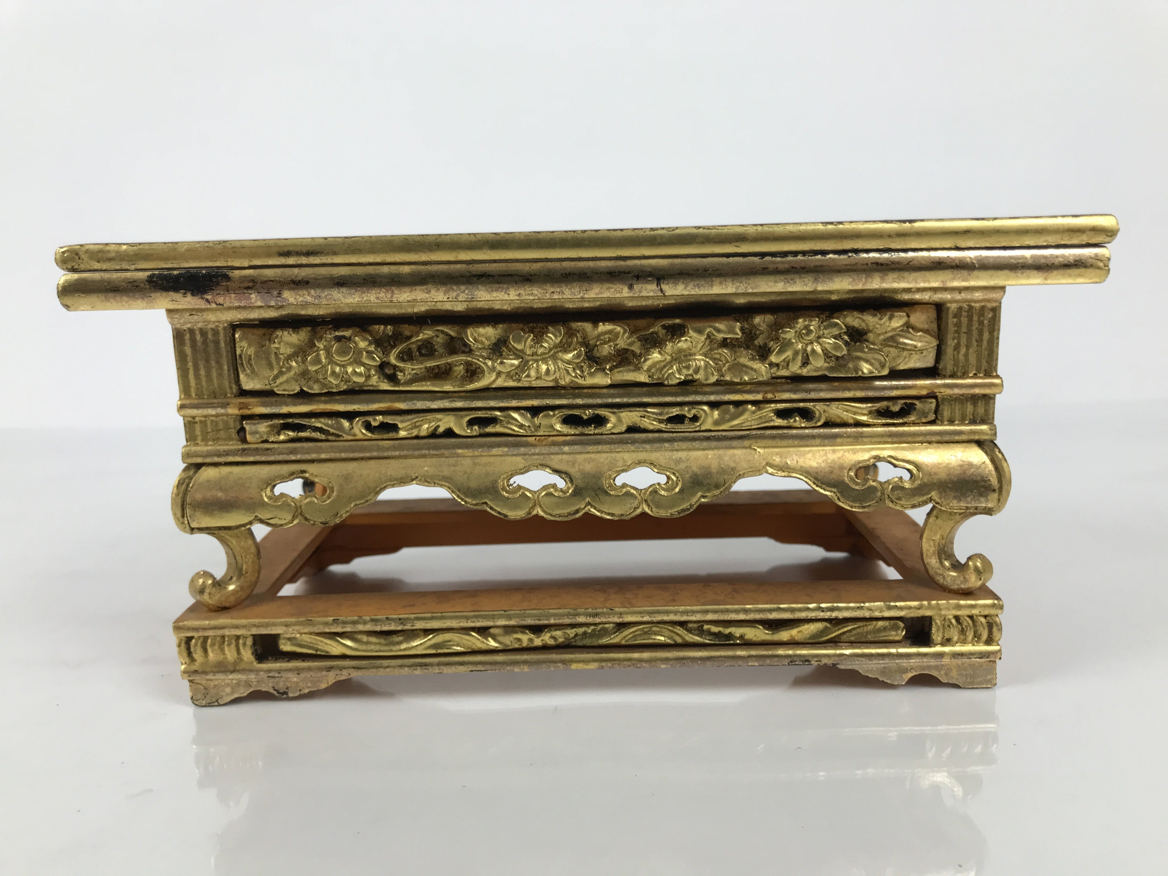 Japanese Buddhist Altar Lacquered Wood Offering Table Vtg Uwajoku Maejoku BA864